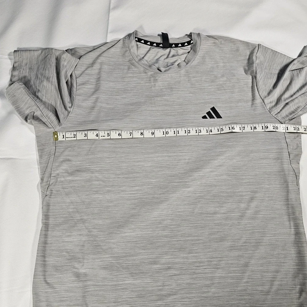 Adidas AeroReady Gray Athletic T‎ Shirt Mens Large Short Sleeve Logo